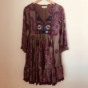 3/4 Sleeve Silk & Lace Odd Molly Twirl Dress